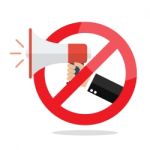 No Megaphone Or No Speaker Prohibition Sign Stock Photo