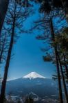 Mt. Fuji In Autumn At Kawaguchiko Lake Snow Landscape,mt. Fuji Is Famous Japan Mountain,tourist People Call Mt. Fuji As Fuji, Fujisan, Fujiyama, Fuji-san,japan Stock Photo