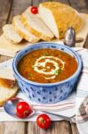 Lentil And Tomato Soup Stock Photo