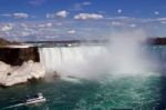 The Ship Is Going To The Fantastic Niagara Falls Stock Photo