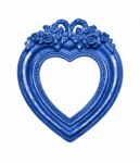 Blue Heart Shape Picture Frame Stock Photo