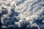 Dark Dense Dramatic Thundercloud On Summer Day Stock Photo