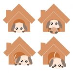 Cartoon Dog In House Illustration Stock Photo