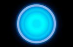 Large Cyan Glowing Button Illustration Background Stock Photo