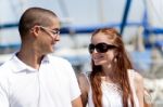 Couple Looking Each Other Stock Photo