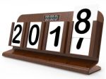 Two Thousand Eighteen Indicates 2018 3d Rendering Stock Photo