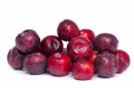 Fresh Red Plums Stock Photo