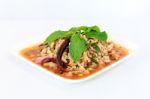 Hot Spicy Thai Cuisine Minced Pork Salad Stock Photo