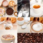 Selection Of Different Coffee Type On Collage Composition Stock Photo