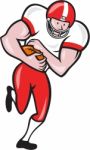 American Football Running Back Ball Cartoon Stock Photo