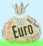 Euro Currency Represents Exchange Rate And Coin Stock Photo