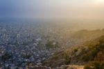 Sunset At Nahargarh Fort And View To Jaipur City Stock Photo