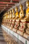 Golden Buddha Atwat Suthat Thepphawararam Is A Royal Temple  In Stock Photo