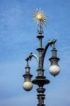 Street Light On The Cecuv Most Bridge In Prague Stock Photo