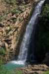 Waterfall Below The New Bridge At Ronda Spain Stock Photo