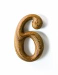 Wooden Numeric 6 Stock Photo