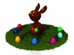 Easter Rabbit And Eggs Stock Photo