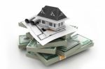 House On Money Stack Stock Photo