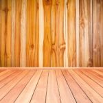 Wooden Interior Background Of Floor And Wall Stock Photo