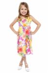 Full Length Portrait Of Stylish Young Girl Stock Photo