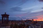 Edinburgh City At Sunset Stock Photo