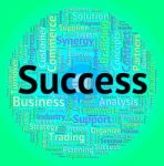 Success Word Represents Win Wordcloud And Winner Stock Photo