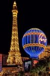 Eiffel Tower Replica At The Paris Hotel Las Vegas Stock Photo