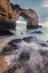 Beautiful Beach Of Albandeira Stock Photo