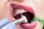 Young Girl Having Dental Check Up Stock Photo