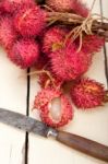 Fresh Rambutan Fruits Stock Photo