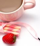 Coffee With Cookies Means Brew Beverage And Refreshment Stock Photo