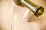 Bottle Of Red Wine And Corks. Wine List Concept Stock Photo