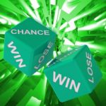 Chance, Win, Lose Dice Background Showing Gamble Losers Stock Photo