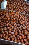 Chestnuts In Market Stock Photo