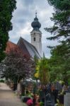 Exterior View Of The Parish Church Of St. Georgen Stock Photo