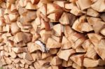 A Stack Of Birch Wood Stock Photo