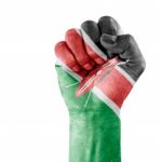 Flag Of Kenya On Hand Stock Photo