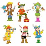 Set Of Pirate Child Cartoon Stock Photo