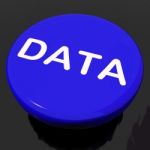 Data Button Shows Facts Information Knowledge Stock Photo