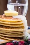 Pancakes With Berries Stock Photo