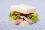 Sandwich With Ham And Lettuce Stock Photo