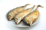 Fried Mackerel Stock Photo