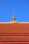 Thai Theatrical Crow On The Temple Roof Stock Photo