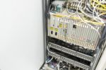 Fiber Optic With Servers In A Technology Data Center Stock Photo