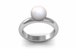 Beautiful Ring With Pearl Stock Photo