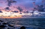 Sunset At Beach In Thailand Stock Photo