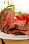 Beef Filet Mignon Grilled With Vegetables Stock Photo