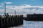 Harbour Walls In Lyme Regis Stock Photo