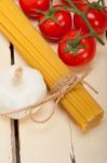 Italian Basic Pasta Ingredients Stock Photo