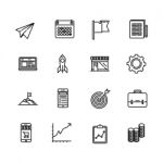 Business Icon Set On White Background Stock Photo